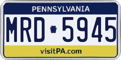 PA license plate MRD5945