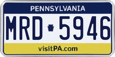 PA license plate MRD5946