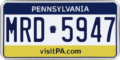 PA license plate MRD5947