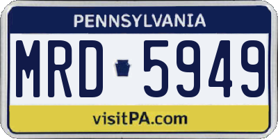 PA license plate MRD5949