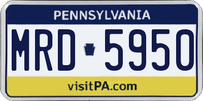 PA license plate MRD5950