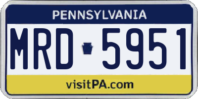 PA license plate MRD5951
