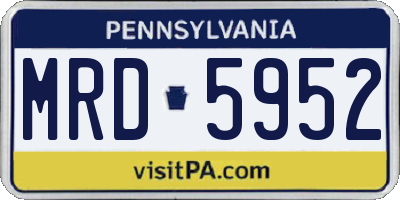 PA license plate MRD5952