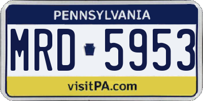 PA license plate MRD5953