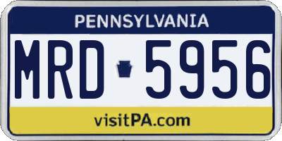PA license plate MRD5956