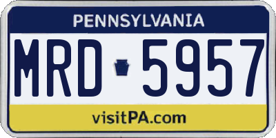 PA license plate MRD5957