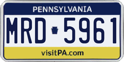 PA license plate MRD5961