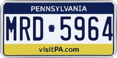 PA license plate MRD5964