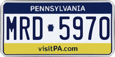 PA license plate MRD5970