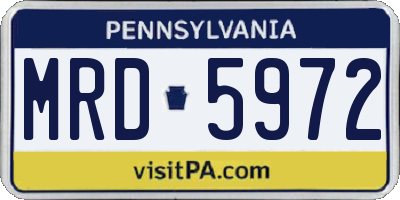 PA license plate MRD5972