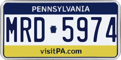 PA license plate MRD5974