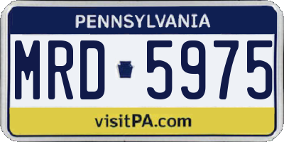 PA license plate MRD5975