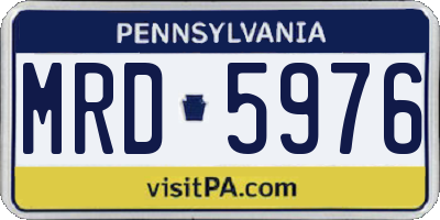 PA license plate MRD5976