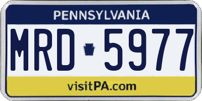 PA license plate MRD5977
