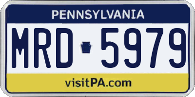 PA license plate MRD5979