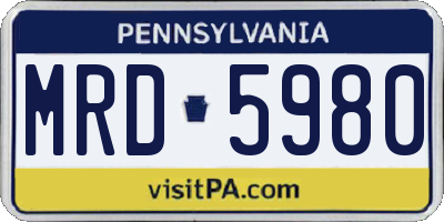 PA license plate MRD5980