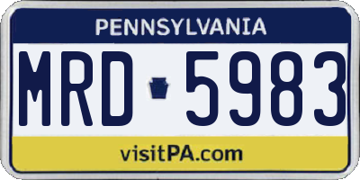 PA license plate MRD5983