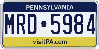 PA license plate MRD5984