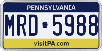 PA license plate MRD5988