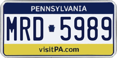 PA license plate MRD5989