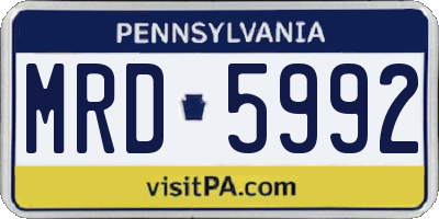 PA license plate MRD5992