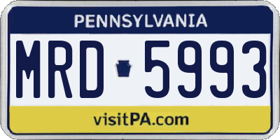 PA license plate MRD5993
