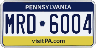 PA license plate MRD6004