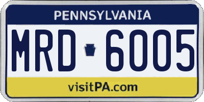 PA license plate MRD6005