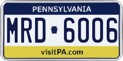 PA license plate MRD6006