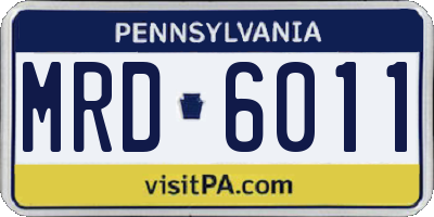 PA license plate MRD6011