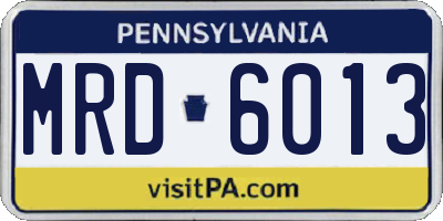 PA license plate MRD6013