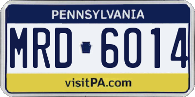 PA license plate MRD6014