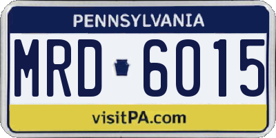 PA license plate MRD6015