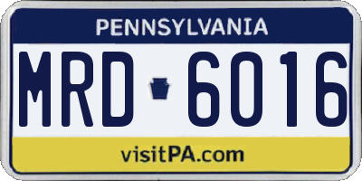 PA license plate MRD6016
