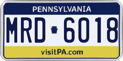 PA license plate MRD6018