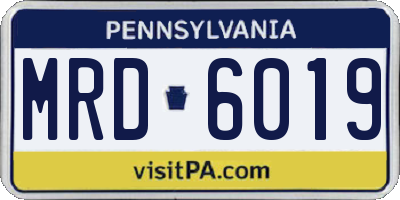 PA license plate MRD6019