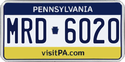 PA license plate MRD6020