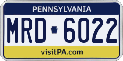 PA license plate MRD6022