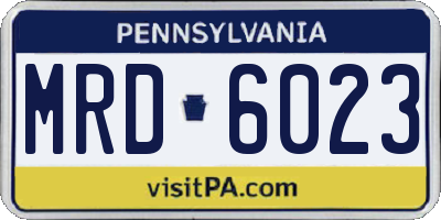 PA license plate MRD6023