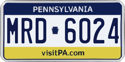 PA license plate MRD6024