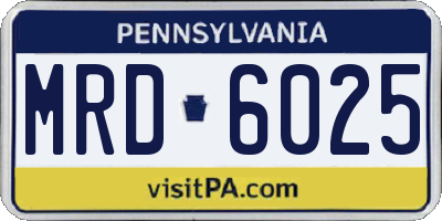 PA license plate MRD6025