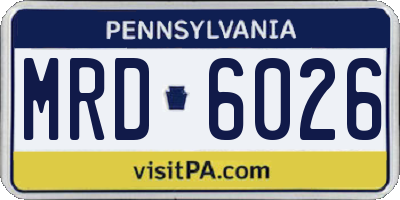 PA license plate MRD6026