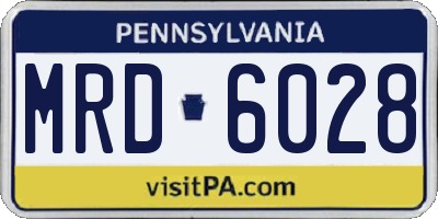PA license plate MRD6028