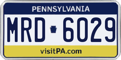 PA license plate MRD6029