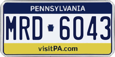 PA license plate MRD6043