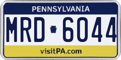 PA license plate MRD6044