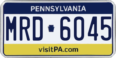 PA license plate MRD6045