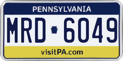 PA license plate MRD6049