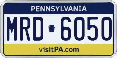 PA license plate MRD6050