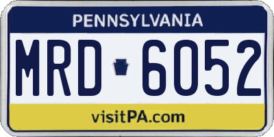 PA license plate MRD6052